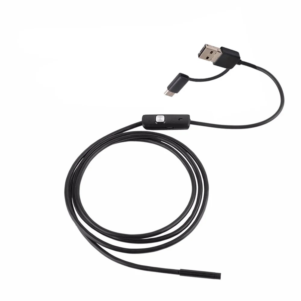 AN100 3-in-1 Endoscope Inspection Camera 8mm Snake Camera with 2M Semi-Rigid Cable - 2