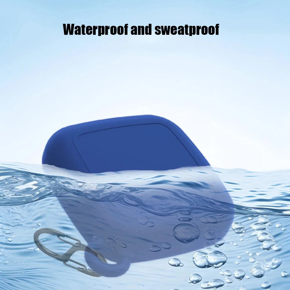For Tile Mate Silicone Case Bluetooth-compatible Tracker Waterproof Anti-Drop Protective Sleeve with Carabiner - Black - 3