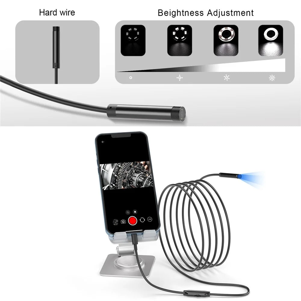 5001 5.5mm Aluminum Tube Industrial Endoscope 2MP HD Inspection Camera with 3m Hard Cable, iP Interface - 3