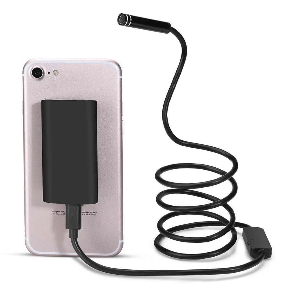 YPC100 5m Hard Wire Cell Phone Inspection Endoscope 8mm Camera Lens WiFi Borescope - 2