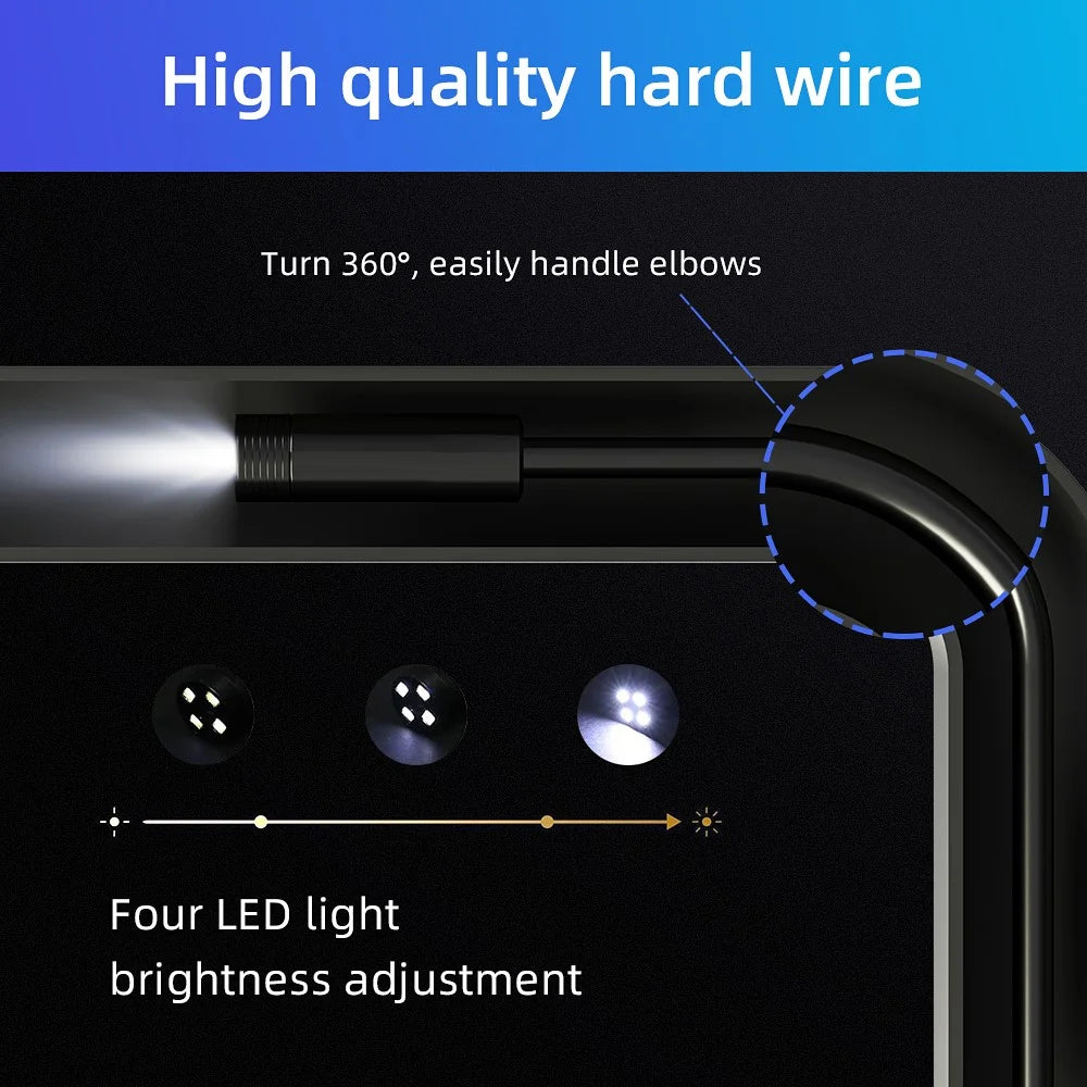 109A 1m Hard Wire WiFi Endoscope Night Vision Waterproof Camera Lens Industrial Borescope - 4