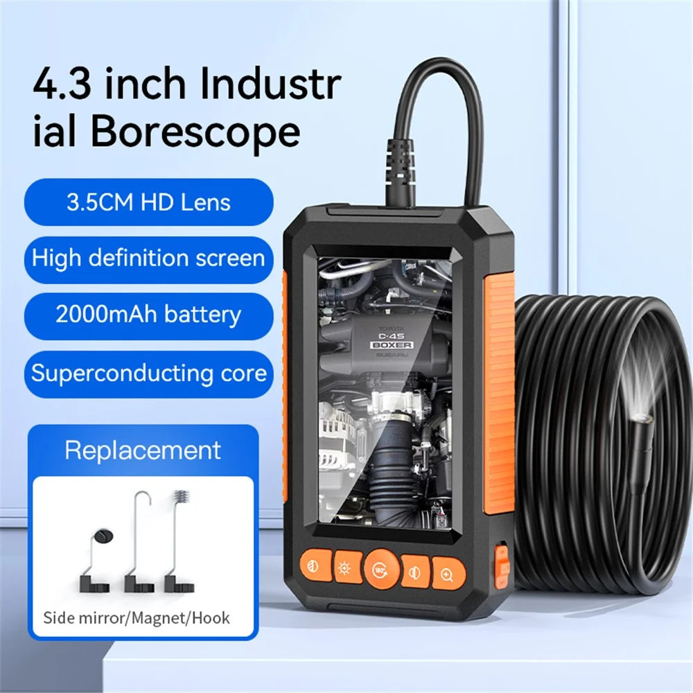 C43 5m Wire 8mm Single Lens Inspection Borescope 1080P Camera Endoscope with 4.3 inch Screen - 2