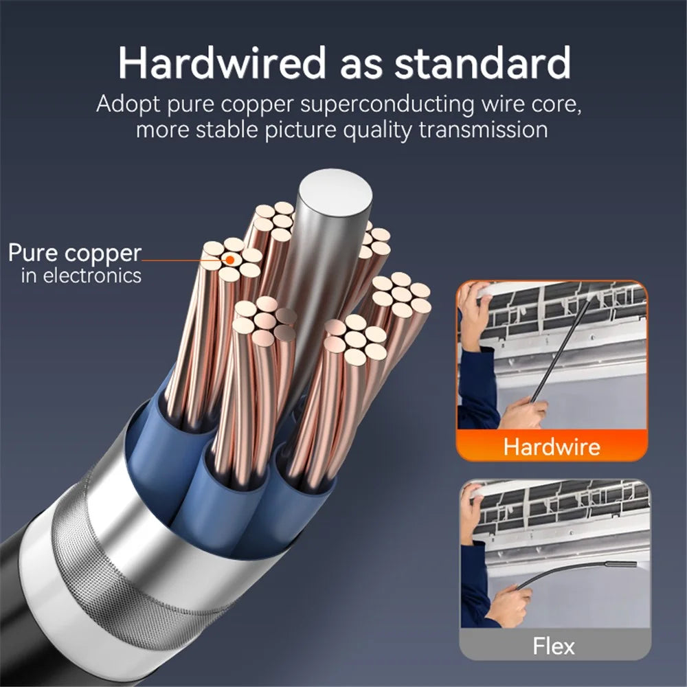 C43 1m Wire 8mm Single Lens Inspection Borescope 1080P Camera Endoscope with 4.3 inch Screen - 6