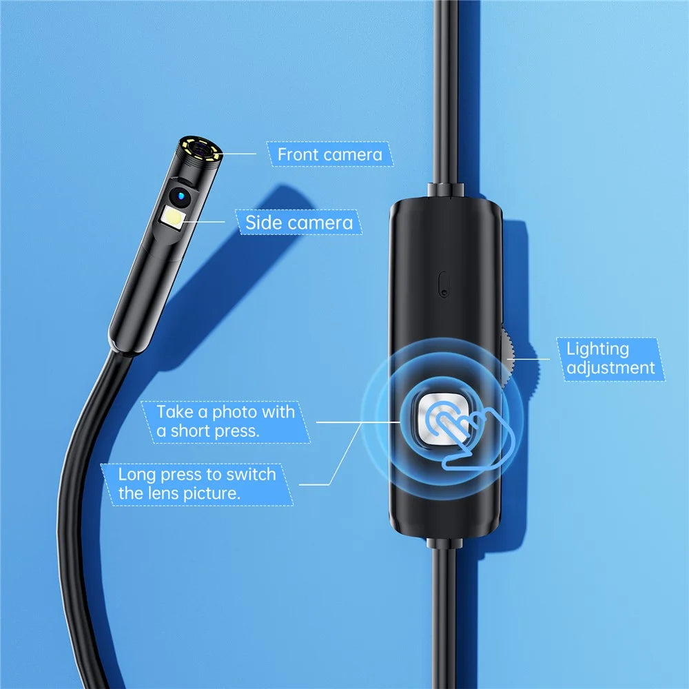 AN112 5m Soft Wire 8mm Dual Lens 3.0MP HD Endoscope Phone Industrial Pipe Inspection Camera - 7