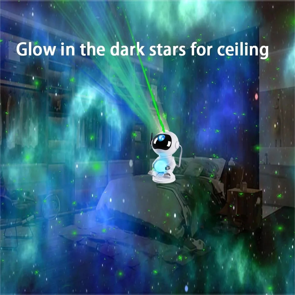 JN2312 Lovely Astronaut Smart Timing Starry Sky Projection Lamp Bluetooth-compatible Speaker Moon Night Light - 4
