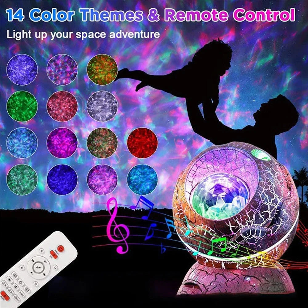 k2310 Dinosaur Egg Galaxy Star Projector Starry Night Light Bluetooth-compatible Speaker Music Player with Microphone - 2