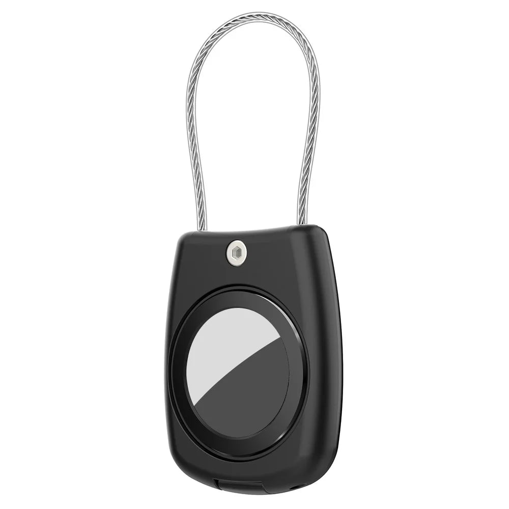 Waterproof Hard PC Protective Case for AirTag Bluetooth-compatible Tracker with Wire Cable - Black - 4