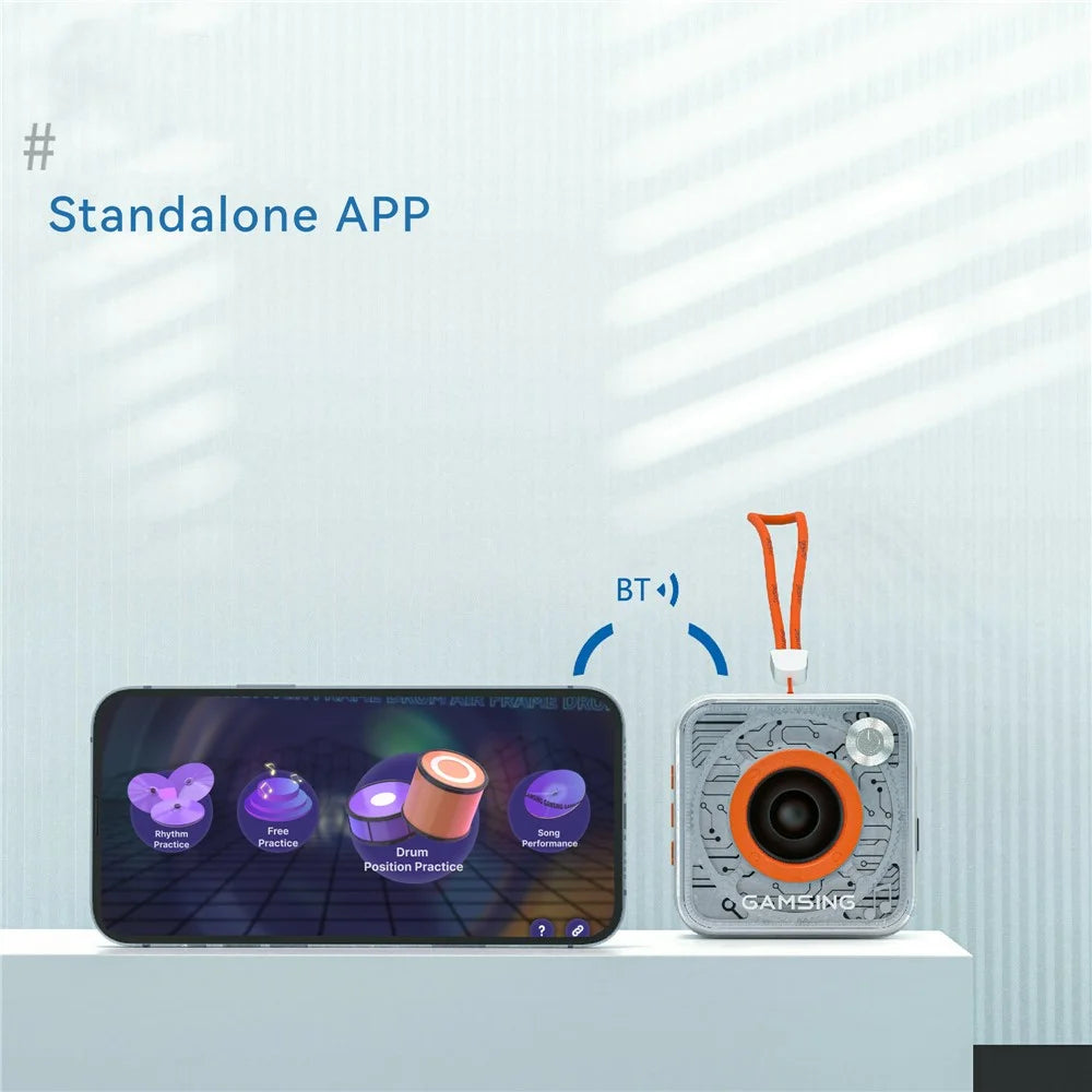 GAMSING GRA2 Air Drum Set with Bluetooth-compatible Speaker, Sticks Portable Drumstick Playset - 3