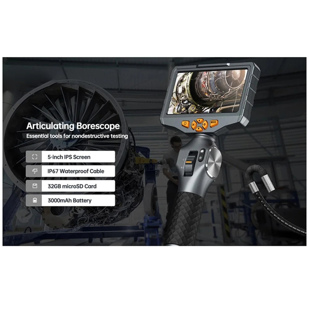 TESLONG TD500 6.5mm Rotatable Lens 1.55m Wire 5.0-inch Screen Endoscope Pipe Inspection Camera with 32G TF Card - 2