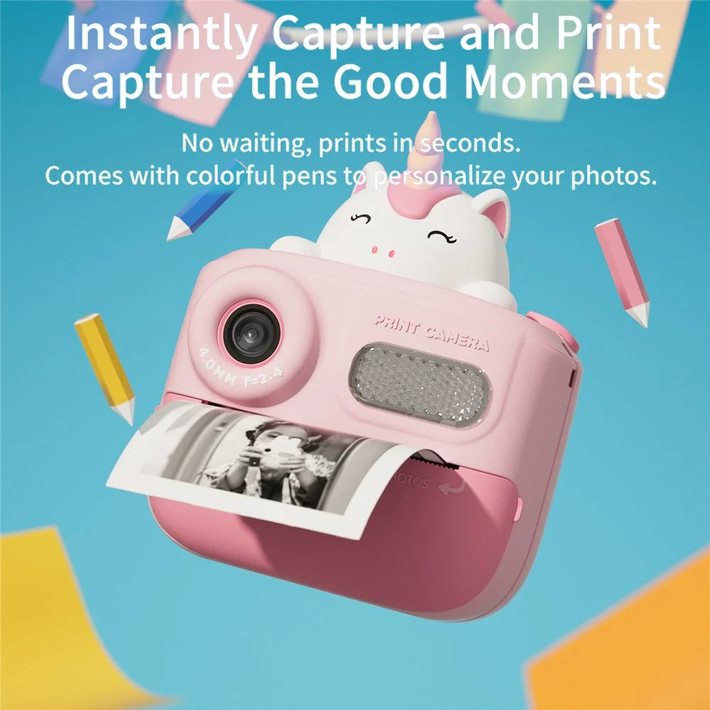 K64 Cute Dual Lens Kids HD Camera Instant Printing Thermal Photo Printer with 32G TF Card + Card Reader - Green - 5