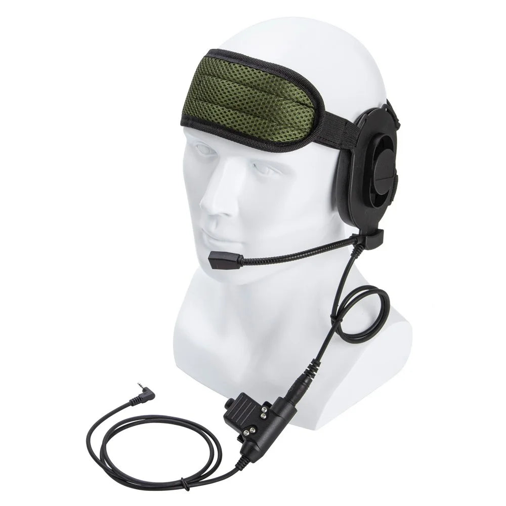 For Motorola T6200C / T6200 / T5620 HD01 Bowman Elite II Walkie Talkie 7.1mm Headphone with U94 PTT Adapter - Black - 1