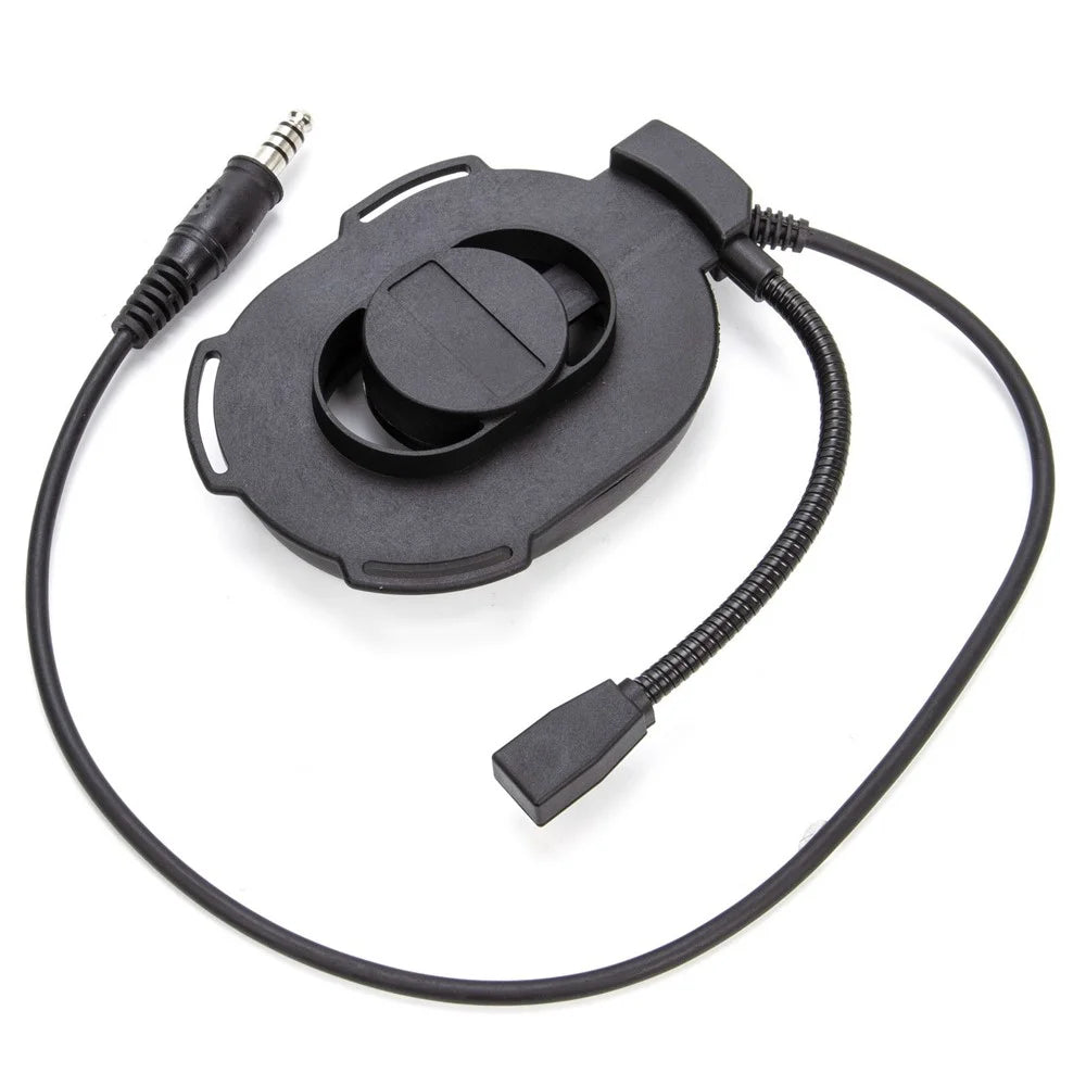 For Motorola T6200C / T6200 / T5620 HD01 Bowman Elite II Walkie Talkie 7.1mm Headphone with U94 PTT Adapter - Black - 3