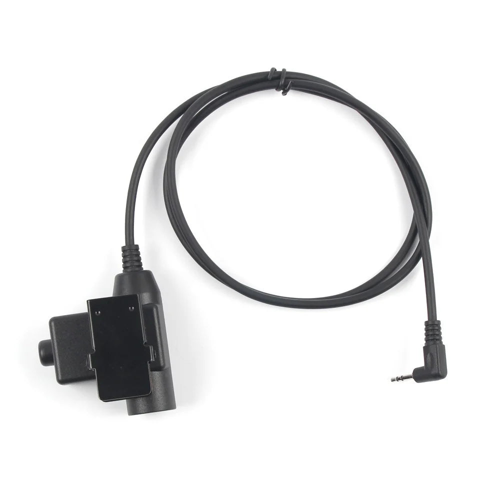 For Motorola T6200C / T6200 / T5620 HD01 Bowman Elite II Walkie Talkie 7.1mm Headphone with U94 PTT Adapter - Black - 6