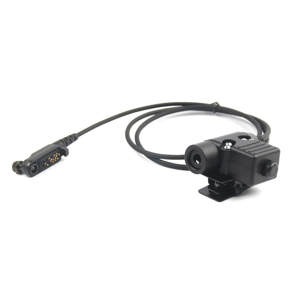 For Hytera PD680 / X1p / PD660 / PD600 / AR685 HD01 Single Ear Walkie Talkie 7.1mm Headphone with U94 PTT Adapter - Black - 6