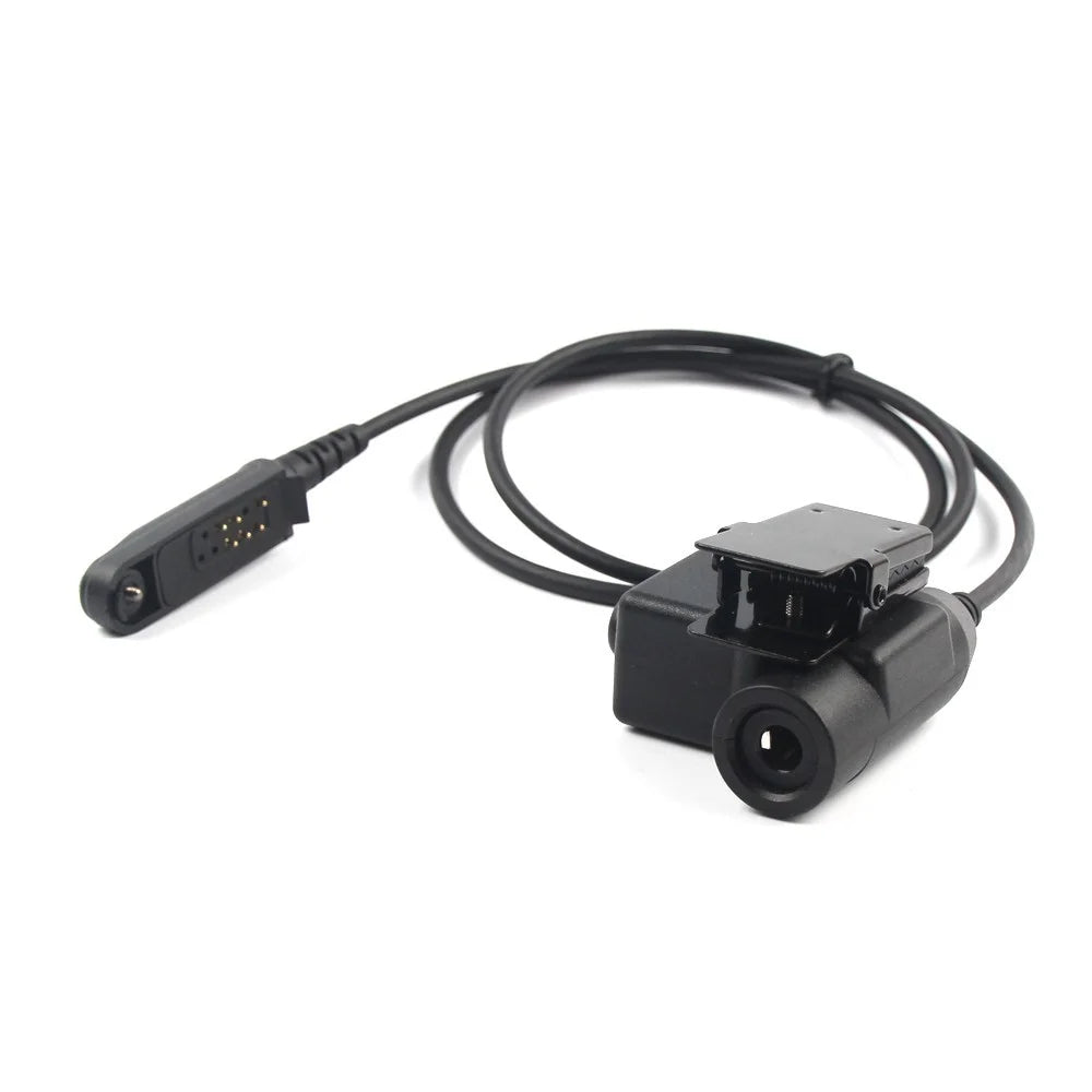 For Baofeng UV-9R HD01 Walkie Talkie Headset Two Way Radio 7.1mm Headphone with U94 PTT Adapter - Black - 6