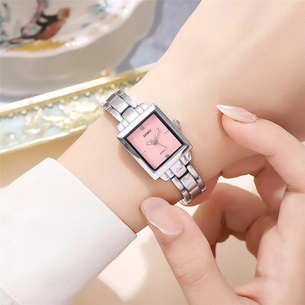 SKMEI 2315 Stylish Women Square Quartz Watch Alloy Strap Pointer Wrist Watch - Gold - 6