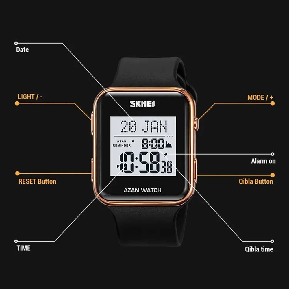 SKMEI 2211 Square Digital Watch Date Time Display Waterproof Sports Electronic Watch - Rose Gold - 7