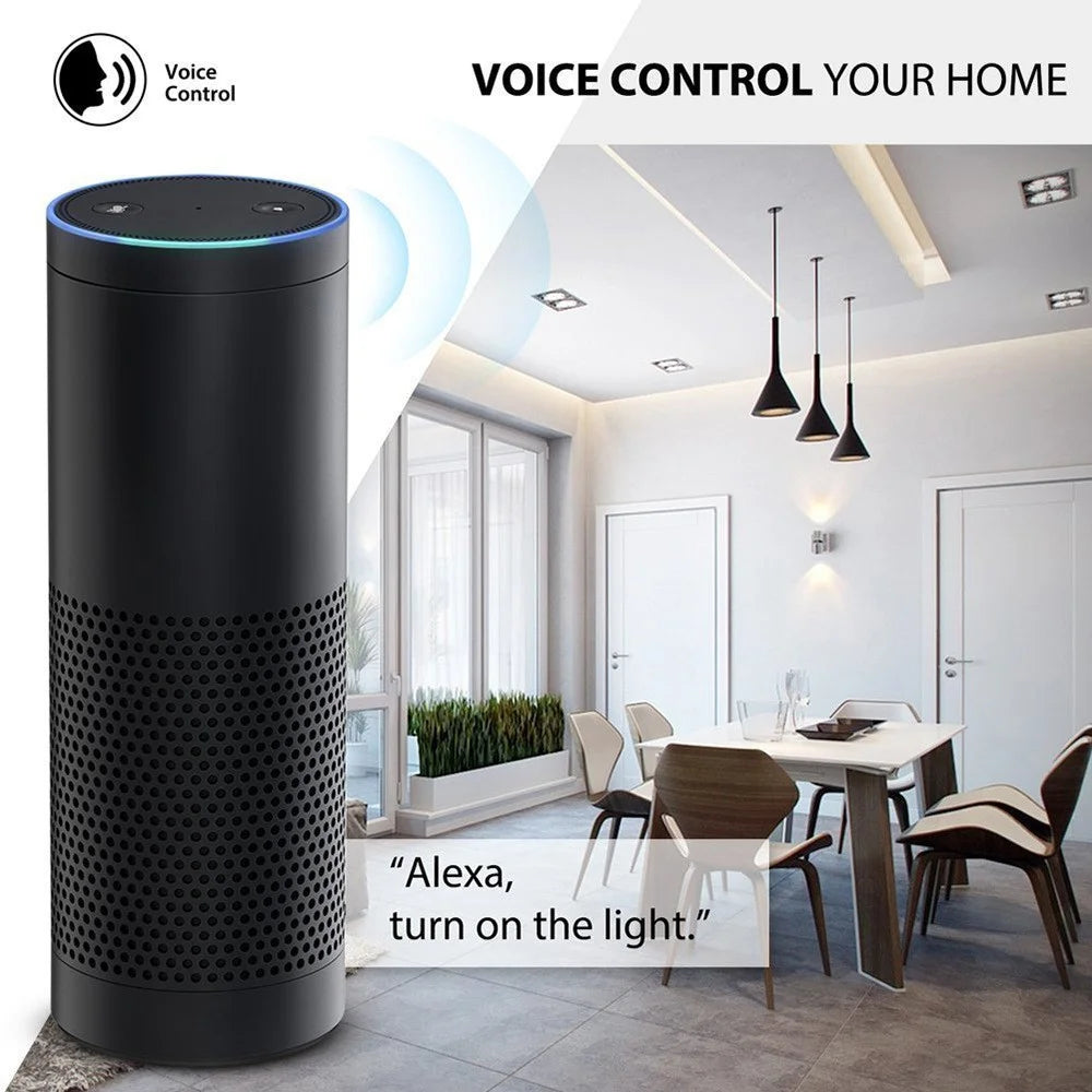 DS-101JL-4 4 Gang WiFi + Bluetooth-compatible Dual Mode APP Voice Control Smart Touch Wall Switch - White - 4