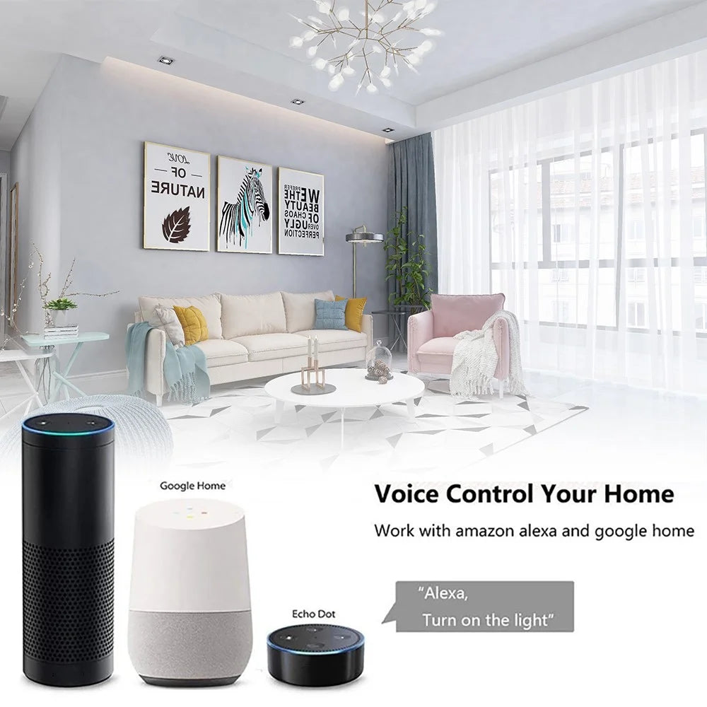 DS-101JL-4 4 Gang WiFi + Bluetooth-compatible Dual Mode APP Voice Control Smart Touch Wall Switch - White - 5
