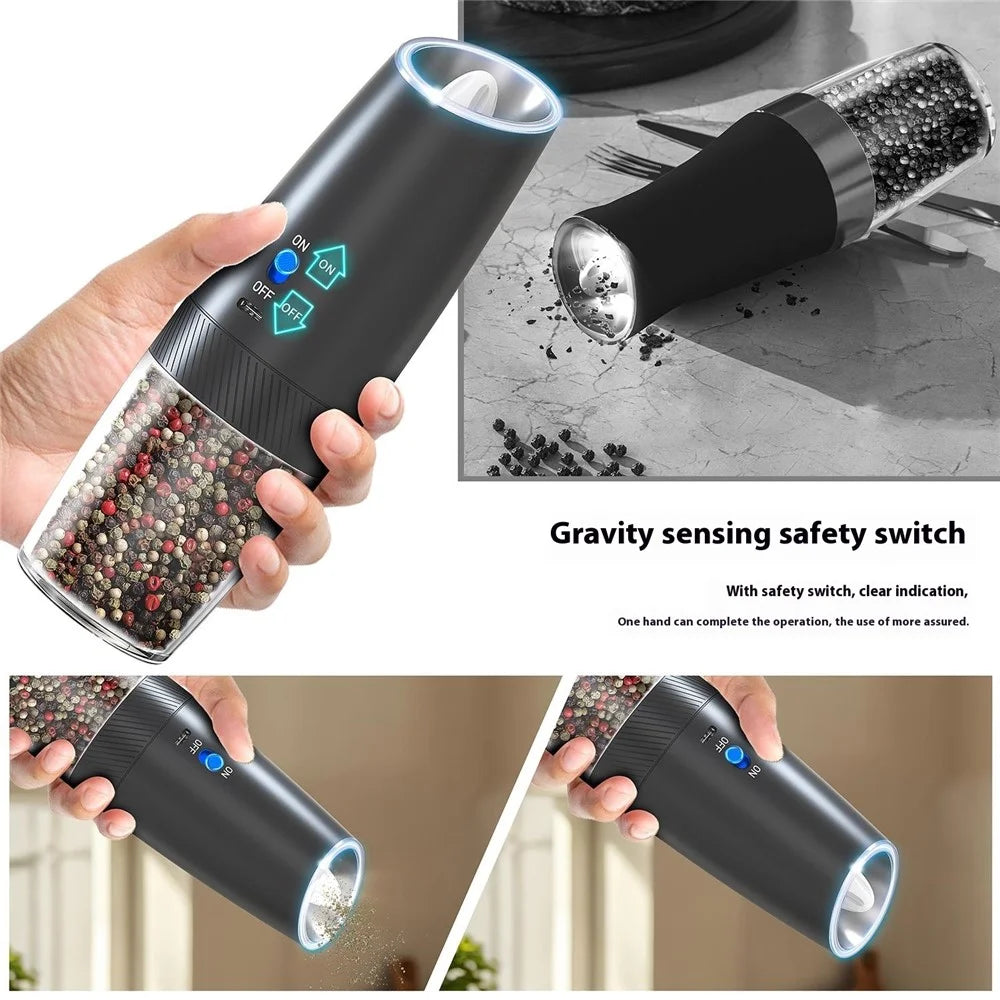 KLT KYMQ-47A Gravity Sensing Electric Pepper Grinder Kitchen Pepper Grinding Tool (BPA Free, No FDA Certification) - 5