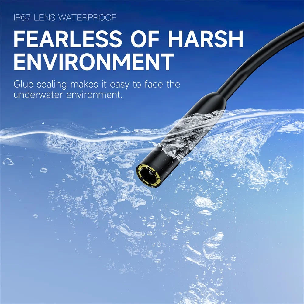 P240 2 Inch Industrial Endoscope 8mm Lens 1080P HD Handheld Inspection Camera, with 2m Hard Wire - 6