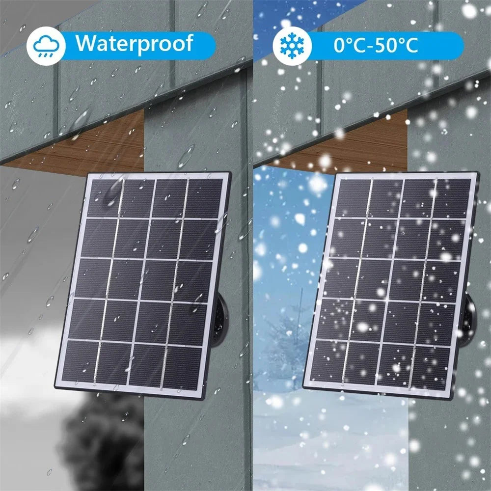 3W Solar Panel for Ring Video Doorbell 4 / 3 / 3 Plus / 2 Surveillance Smart Doorbell Charger - Black - 4