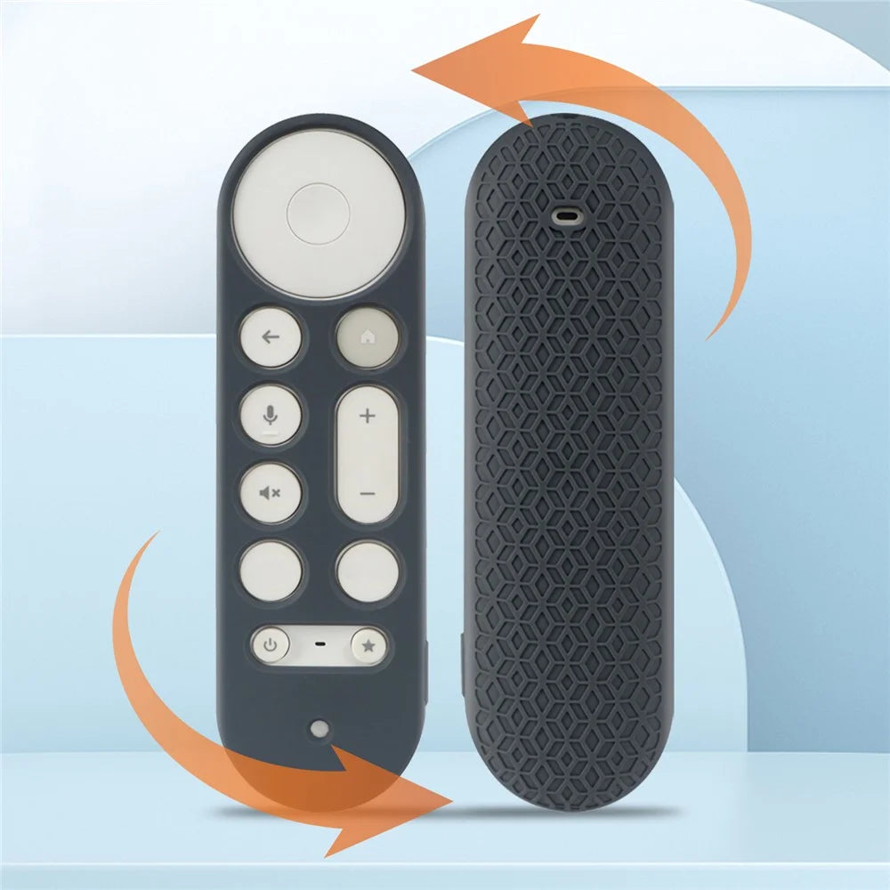 For Google TV Streamer Voice Remote Silicone Case TV Accessories Remote Control Protective Cover with Strap - Grey - 2