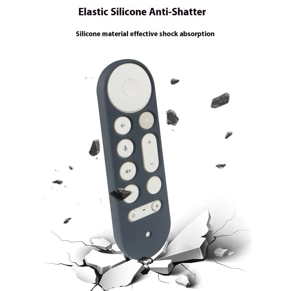 For Google TV Streamer Voice Remote Silicone Case TV Accessories Remote Control Protective Cover with Strap - Grey - 3