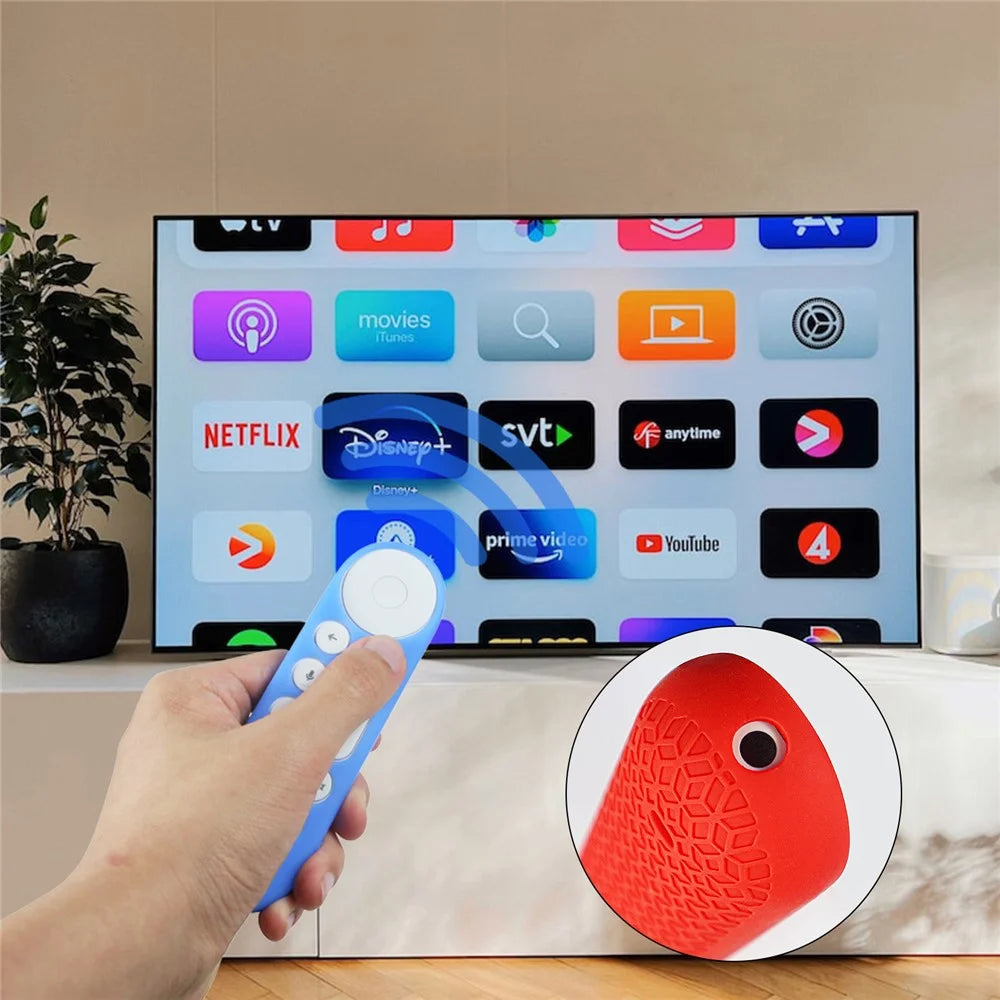 For Google TV Streamer Voice Remote Silicone Case TV Accessories Remote Control Protective Cover with Strap - Grey - 5