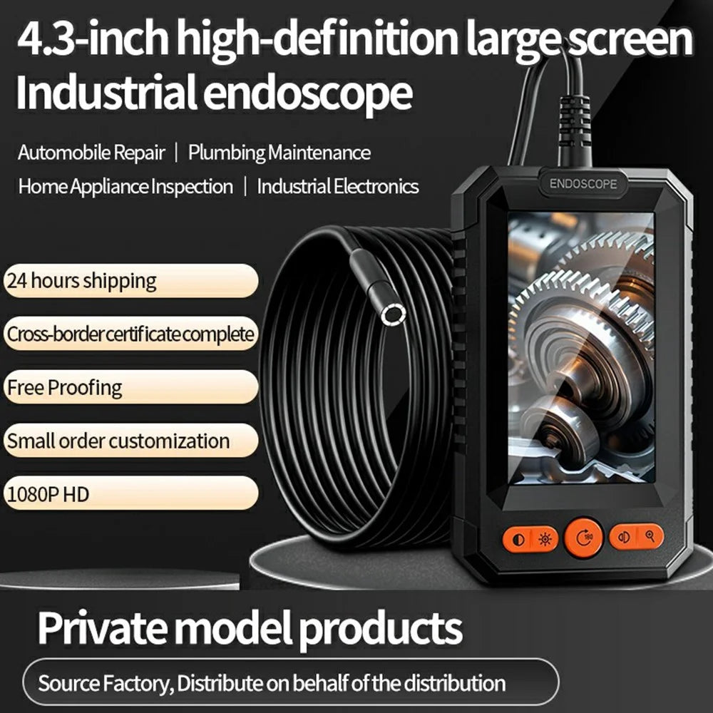 T40-AV 8mm Single Lens Endoscope 4.3 Inch IPS Screen 1080P HD Handheld Inspection Camera - 50m Wire - 2