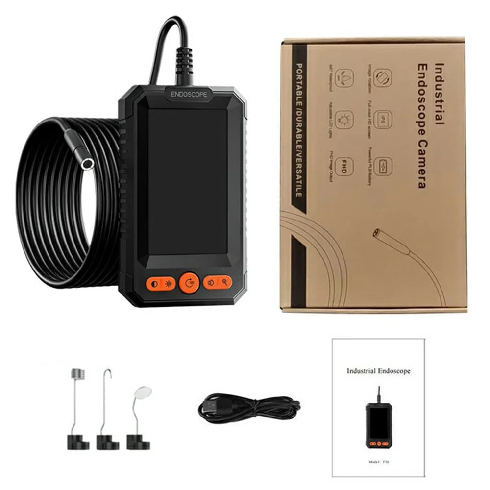 T40-AV 8mm Single Lens Endoscope 4.3 Inch IPS Screen 1080P HD Handheld Inspection Camera - 100m Wire - 7