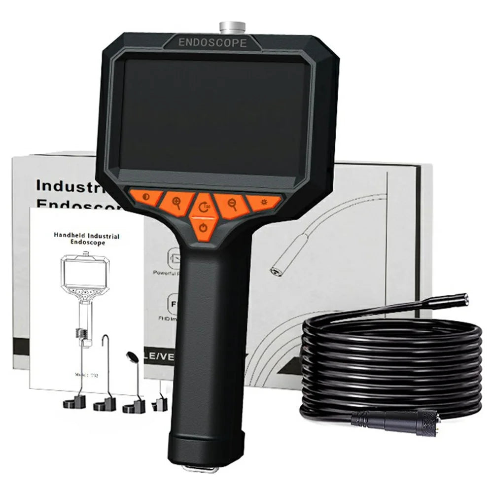 T32-AV 8mm Single Lens Endoscope 4.3 Inch Screen 1080P HD Handheld Inspection Camera - 2m Hard Wire - 1