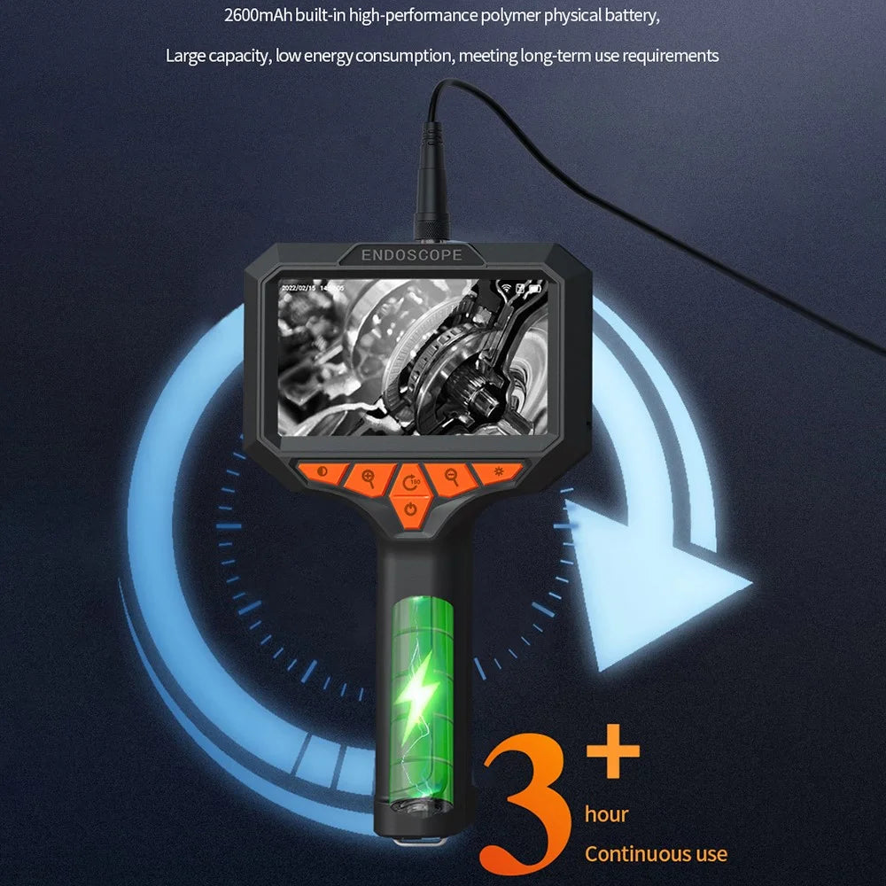 T32-AV 8mm Single Lens Endoscope 4.3 Inch Screen 1080P HD Handheld Inspection Camera - 5m Hard Wire - 6