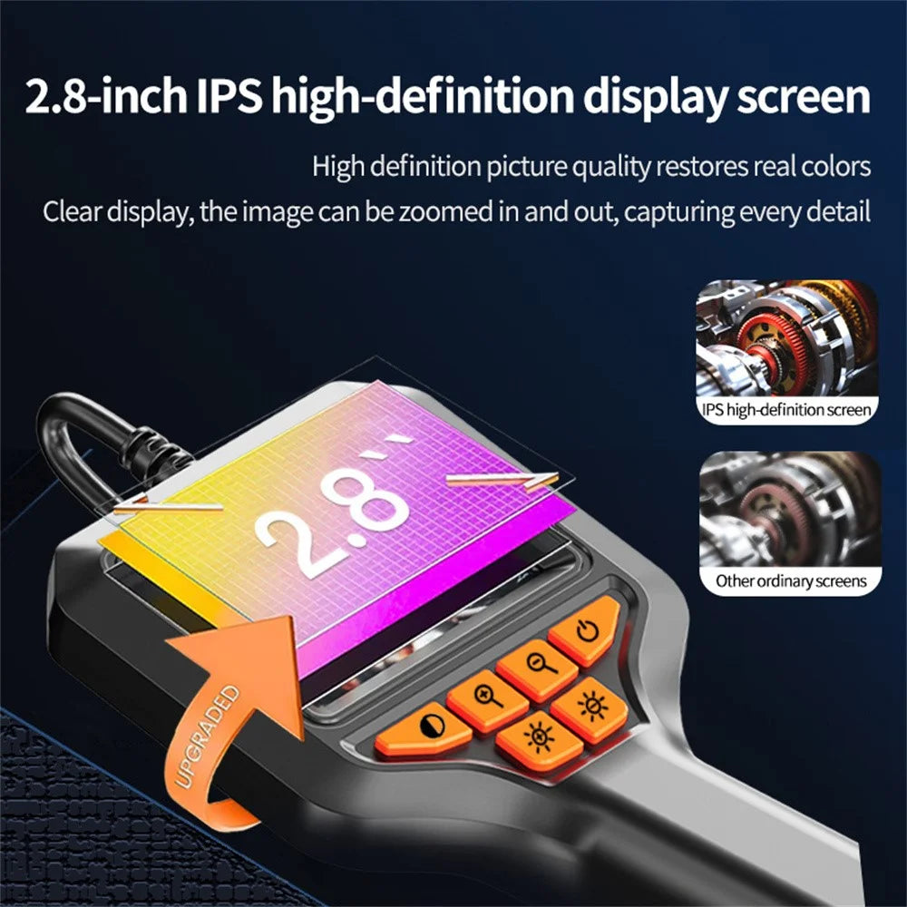 T33-AV 8mm Single Lens HD Handheld Endoscope with Screen Industrial Borescope - 5m Wire - 3
