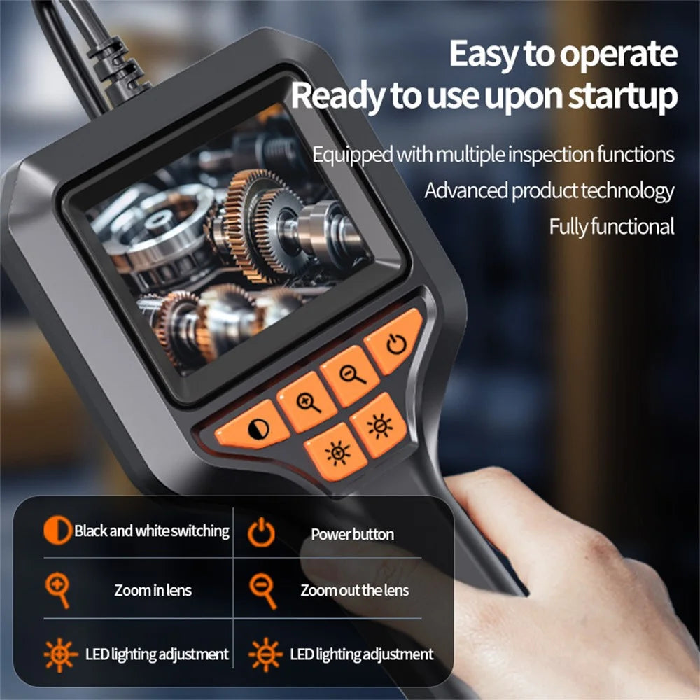 T33-AV 8mm Single Lens HD Handheld Endoscope with Screen Industrial Borescope - 5m Wire - 7