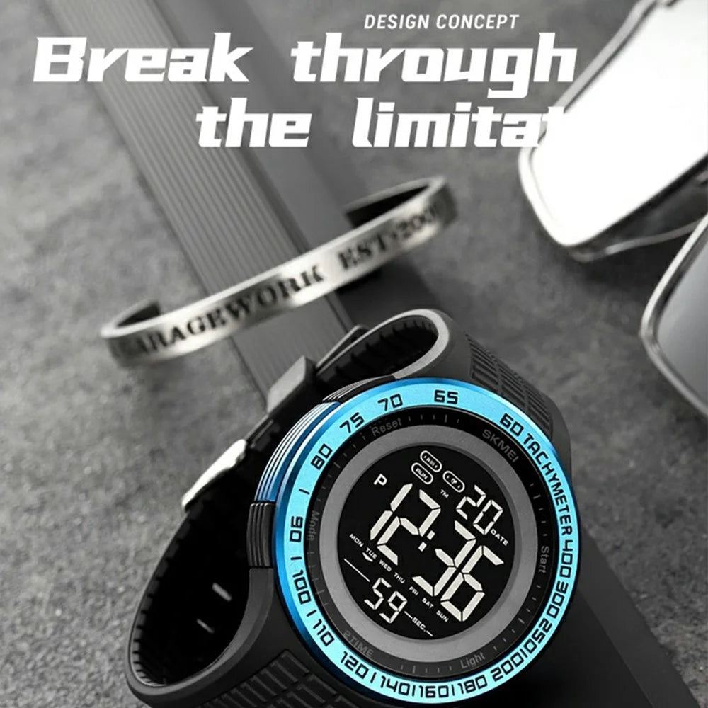 SKMEI 2155 Simple Fashion Luminous Digital Watch Calendar Electronic Wrist Watch - Blue - 2