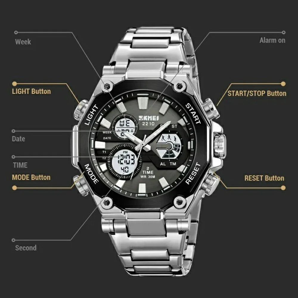 SKMEI 2210 Casual Electronic Watch Digital Display Luminous Wrist Watch - Silver - 2