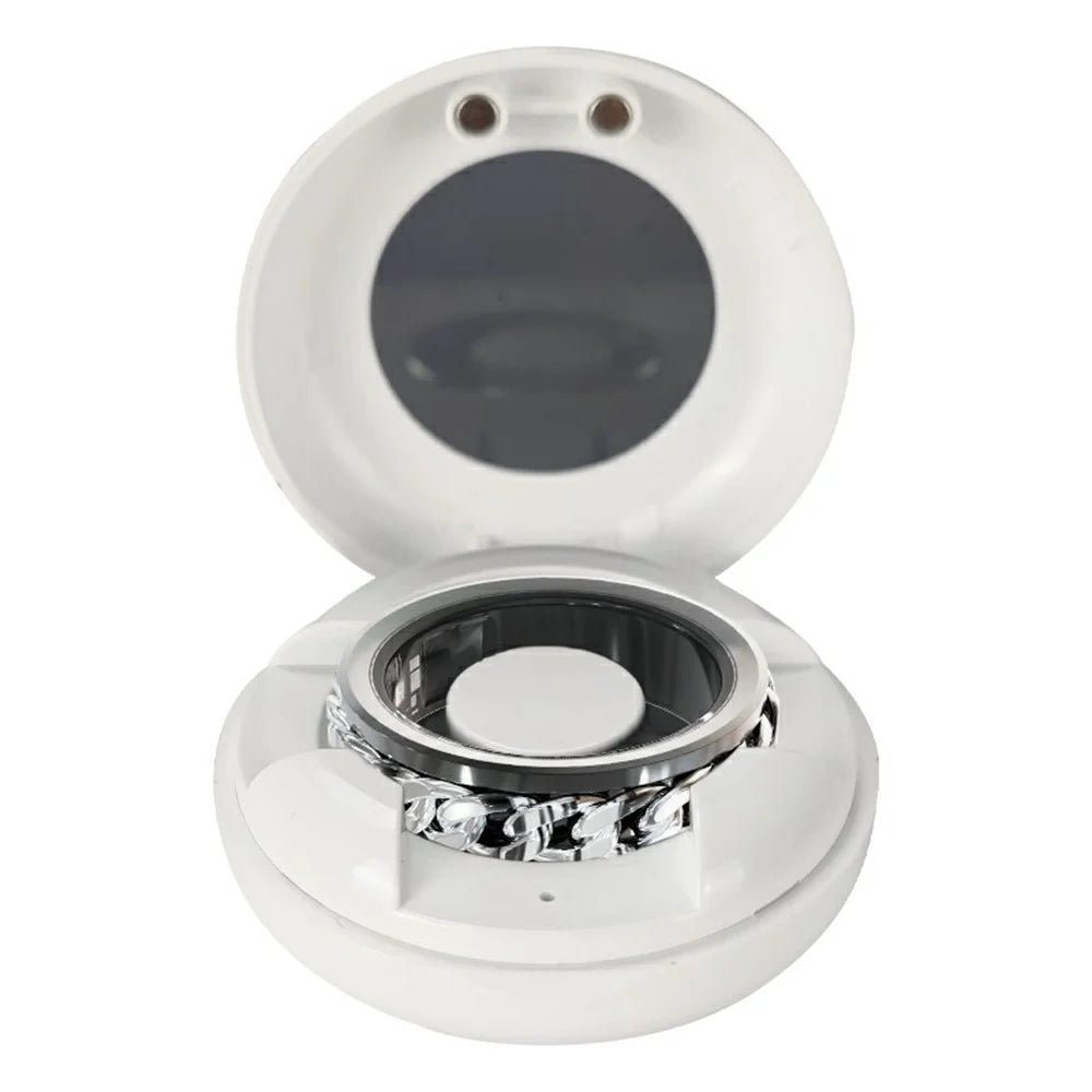 V5 Rotation Decompression Health Monitoring Multi-Function Smart Ring with Charging Case - Black / Size 12 - 2