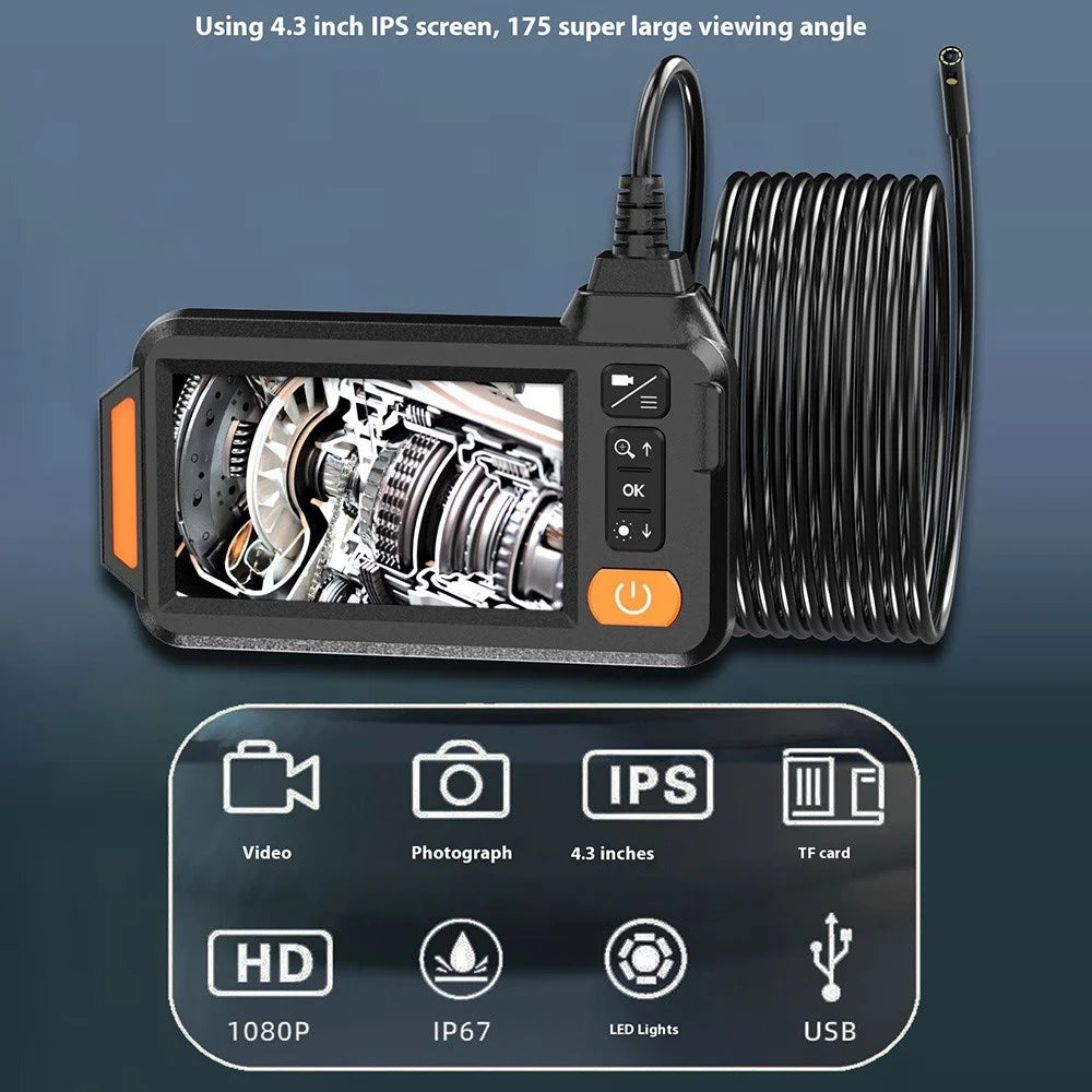 B313 4.3 Inch Inspection Camera 8mm Double Lens Industrial Endoscope with 5m Rigid Cable - 5