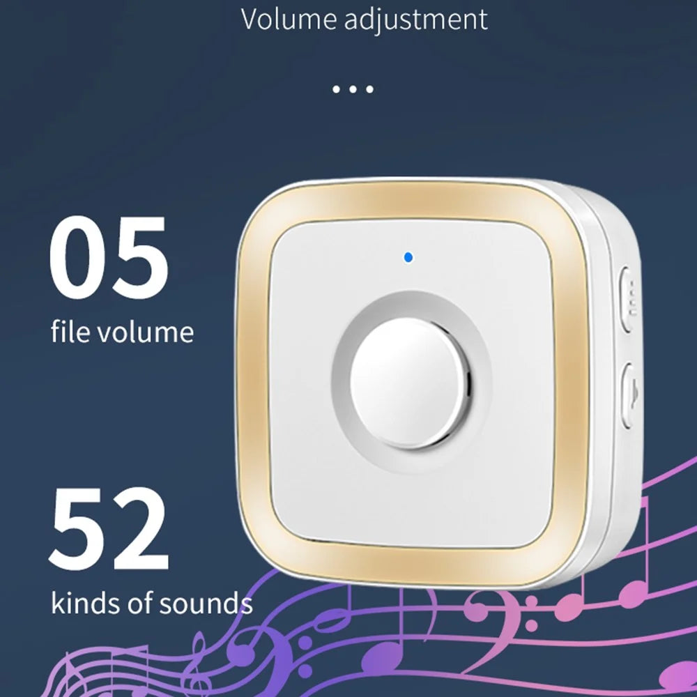 M12 52 Musics Wireless Sensor Welcome Doorbell Shop Entry Detector Alarm with 3 Transmitter + 1 Receiver - US Plug / Black - 4