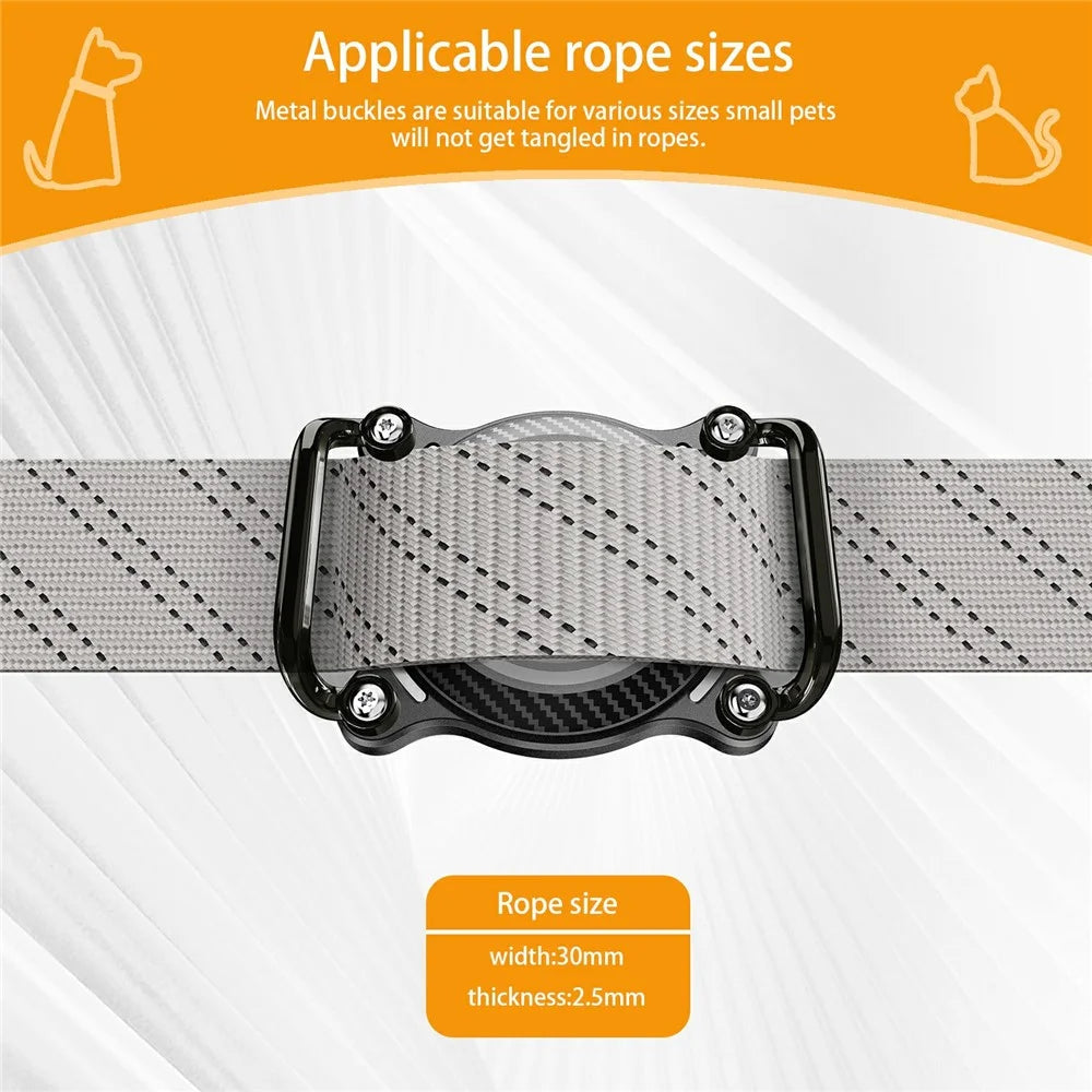 For AirTag Anti Drop Protective Case Pet Collar Bluetooth-compatible Tracker Waterproof Cover with Bell - Black - 3