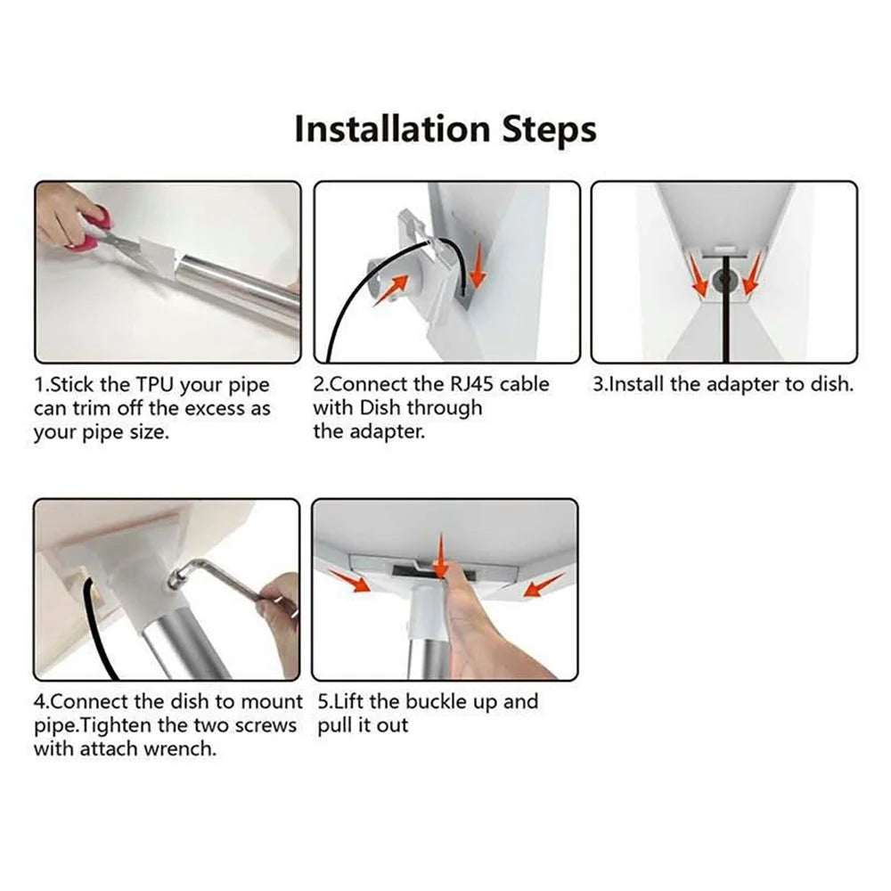 For Starlink Gen3 Pipe Adapter Round Pipe Plastic V4 Standard Dish Mounting Kit Accessories - 3