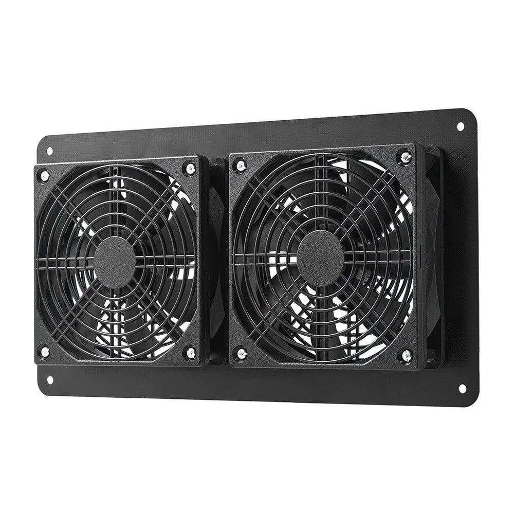 10W-2FAN Portable Solar Panel Dual Fan Exhaust Fan Outdoor Camping Tent Fan Pet Ventilation Fan - 2