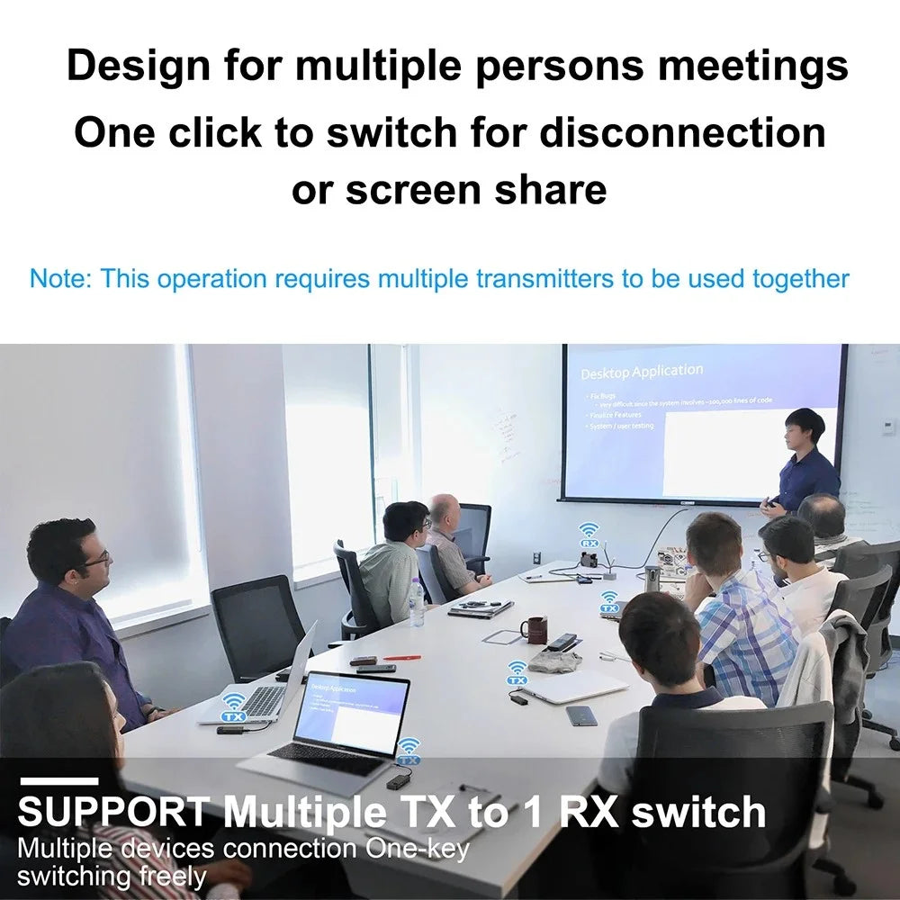 BOVBOX 091-TC USB C Wireless Transmitter and Receiver Video Extender for Phone / Computer / Projector - US Plug - 7