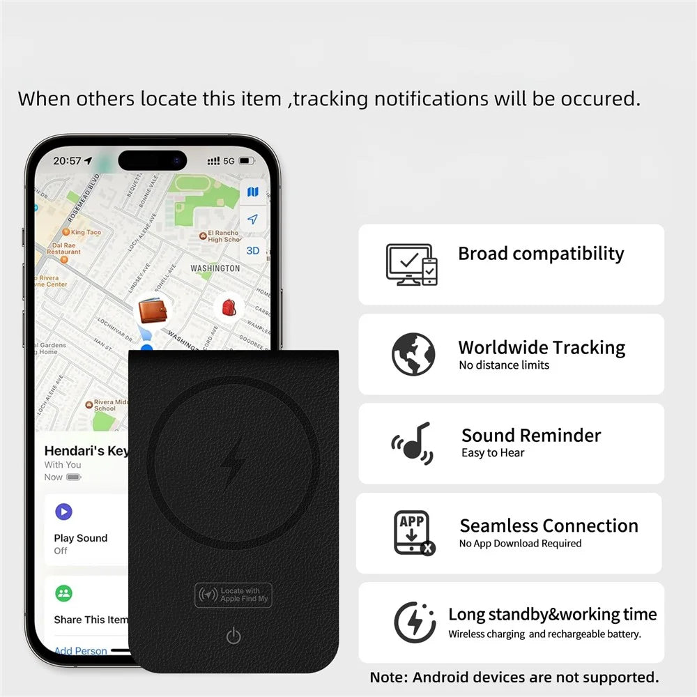 K01 Card Bag Design Magnetic Global Finder Key Wallet Anti-Lost Tracker for iOS - 2
