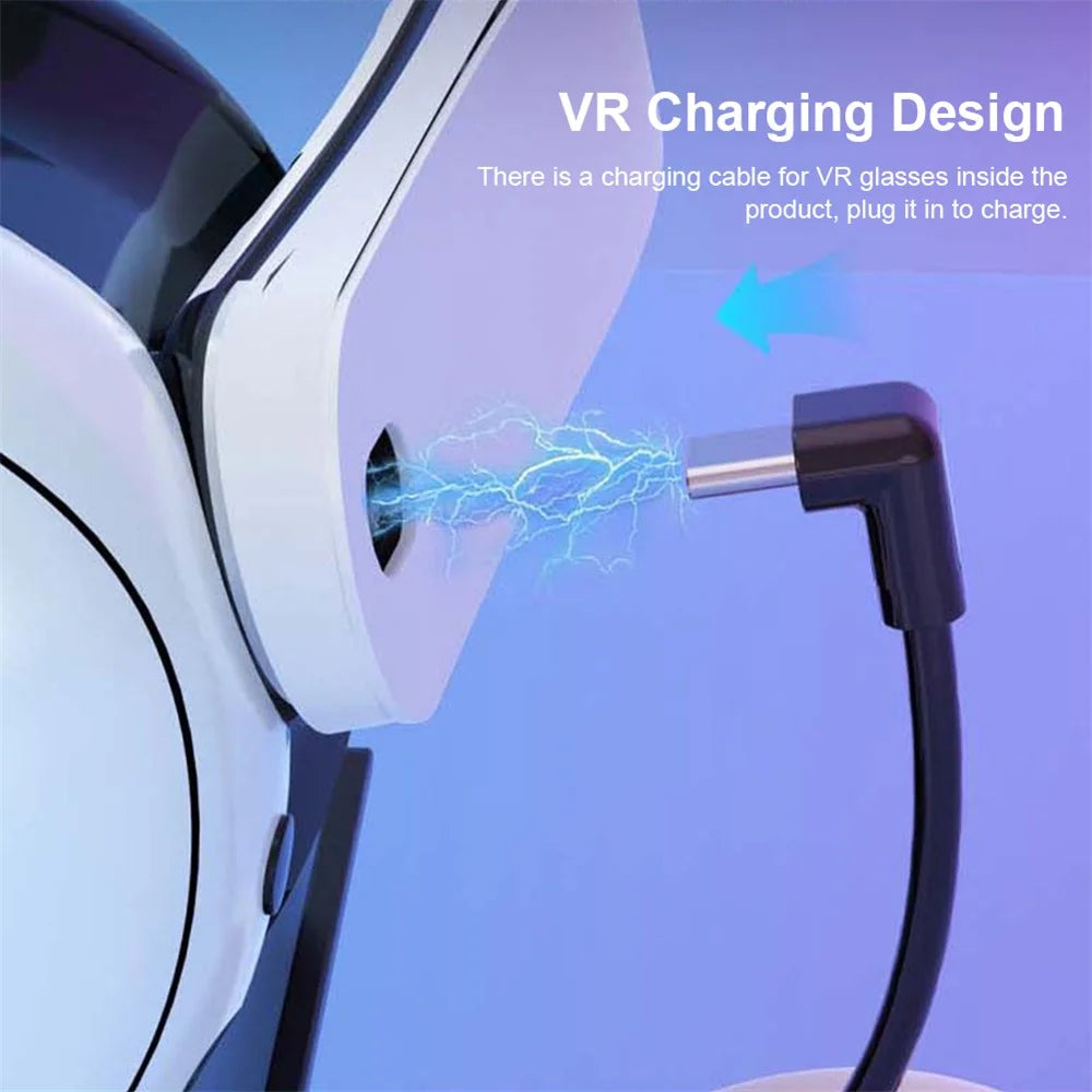 Storage Rack for Meta Quest 3S / Quest 3 / Quest 2 VR Headset Charging Stand Controller Desktop Organizer - Black - 5