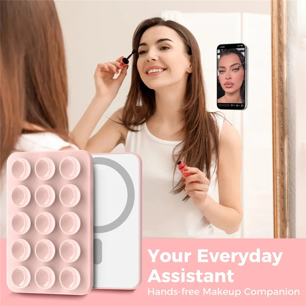 AHASTYLE PT-CY202 Magnetic Silicone Cup Phone Holder Multi-Function Phone Mount - Pink - 2