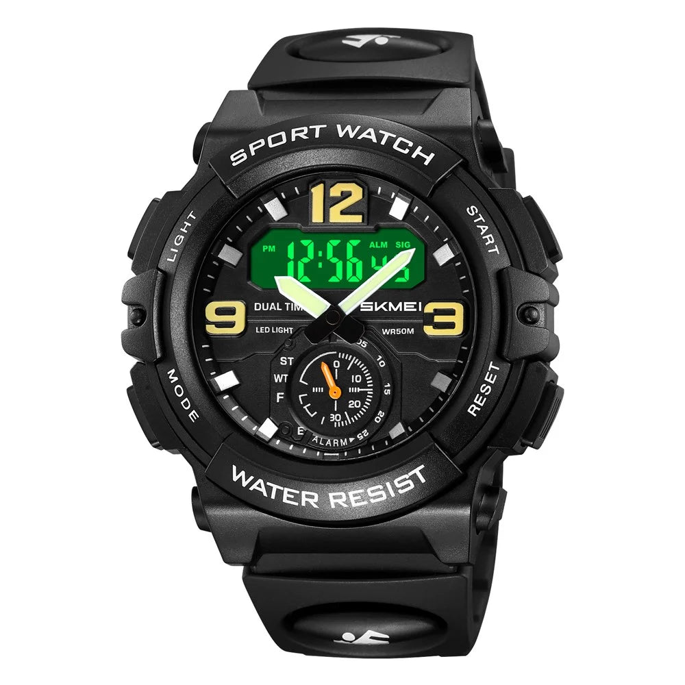 SKMEI 2341 Digital Sports Watch Camouflage Design Waterproof Alarm Watch with LED Backlight - Black - 1