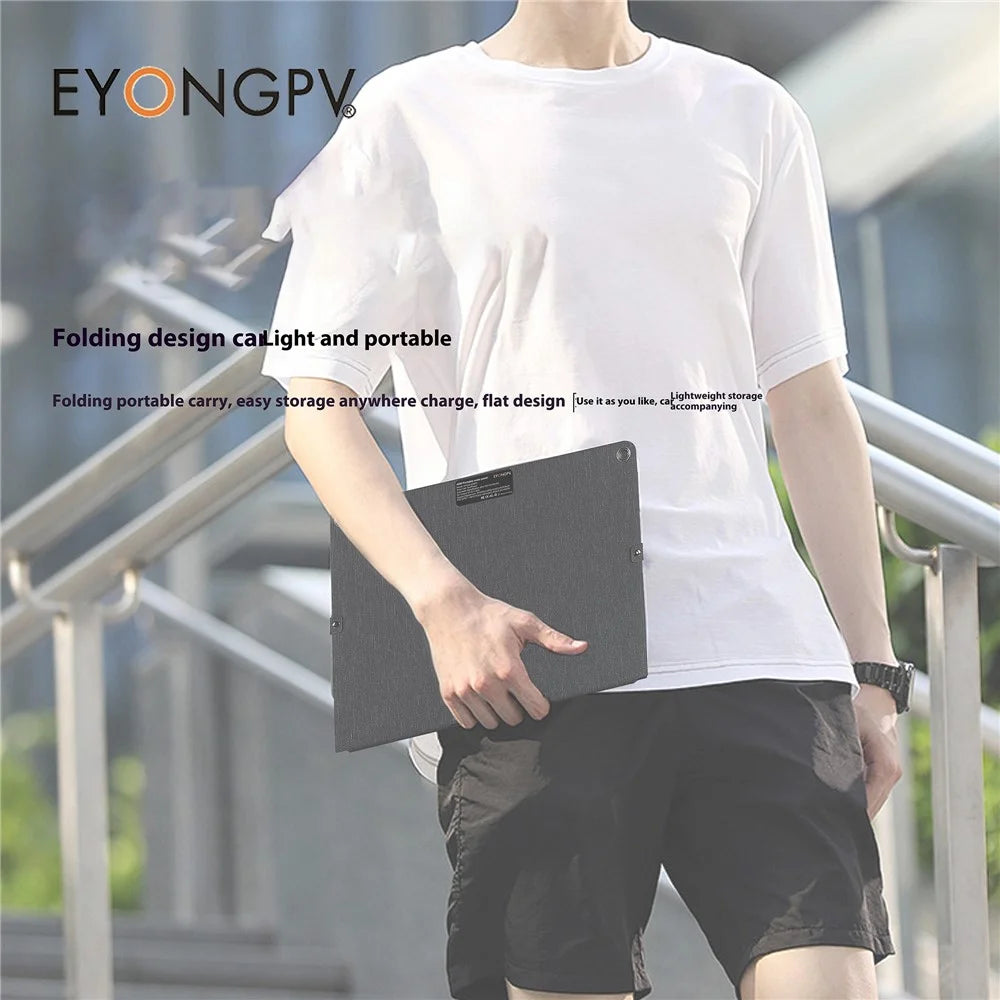 EYONGPV EYA45-22SP4 Foldable Solar Panel Charger for Phone Devices 45W Super Fast Charging Outdoor Power Bank - Black - 2