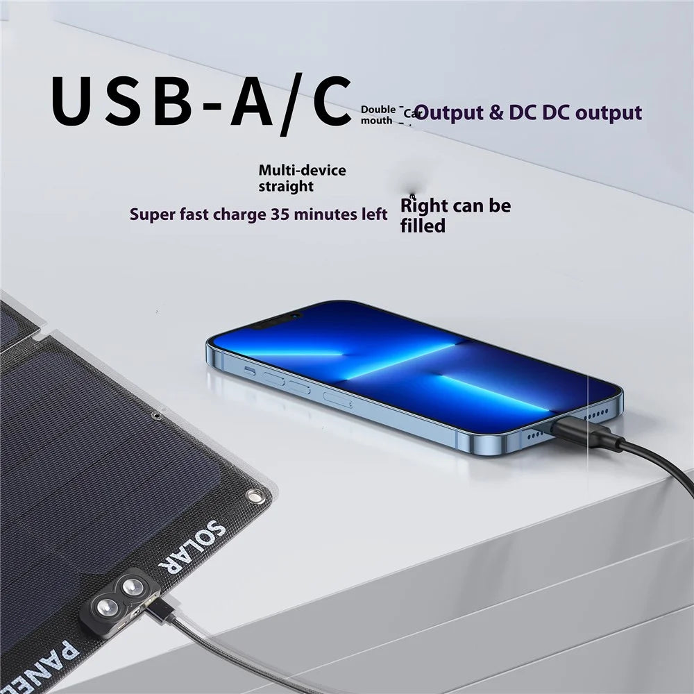 EYONGPV EYA45-22SP4 Foldable Solar Panel Charger for Phone Devices 45W Super Fast Charging Outdoor Power Bank - Black - 4